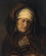 rembrandt-van-rijn-1660-hoof-van-'n-bejaarde-vrou-kunsdruk-fynkuns-reproduksie-muurkuns-id-abqtu4l8n