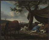 адриаен-ван-де-велде-1663-успавани пастири-уметност-принт-ликовна-репродукција-зид-уметност-ид-абрцл2скб