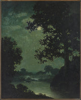 拉尔夫·阿尔伯特·布雷克洛克（Ralph-Albert-Blakelock）1888-moonlight-art-print-fine-art-reproduction-wall-art-id-abswvugxx