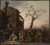 johannes-lingelbach-1651-bønder-dans-kunst-trykk-kunst-reproduksjon-veggkunst-id-abw6b784p