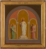 萨维尼安佩蒂特 1874 年圣约瑟夫教堂圣心艺术印刷美术复制品墙艺术素描