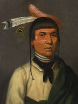 亨利·英曼（Henry-Inman）1833年，没有锡风吹起奇普瓦（Chippewa）首席艺术印刷品，精美的艺术复制品，墙壁艺术ID Abzcy8mbf