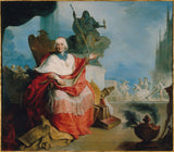 ecole-francaise-1729-portret-van-kardinaal-louis-antoine-de-noailles-1651-1729-aartsbiskop-van-paris-kuns-druk-fyn-kuns-reproduksie-muurkuns