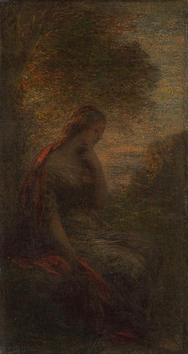 henri-fantin-latour-1855-young-woman-under-a-tree-at-sunset-named-art-print-fine-art-reproduction-wall-art-id-ac1wou3ss