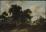 meyndert-hobbema-1665-ingang-van-een-dorp-kunstprint-kunst-reproductie-muurkunst-id-ac1z7zvf4
