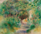 pierre-auguste-renoir-1896-landskap-med-kvinna-trädgårdsskötsel-landskap-trädgårdsarbete-och-kvinna-konst-tryck-konst-reproduktion-väggkonst-id-ac22ehmgo