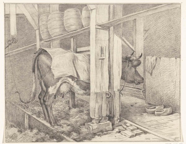jean-bernard-1812-standing-cow-with-a-blanket-art-print-fine-art-reproduction-wall-art-id-ac2efizh4
