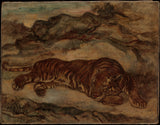 安托万·路易斯·巴里1850老虎在休息中的艺术印刷精美的艺术复制墙艺术ID-ac419j6m0