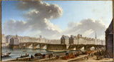 nicolas-jean-baptiste-raguenet-1772-de-pont-neuf-en-de-stad-gezien-vanaf-de-quai-de-conti-art-print-fine-art-reproductie-muurkunst