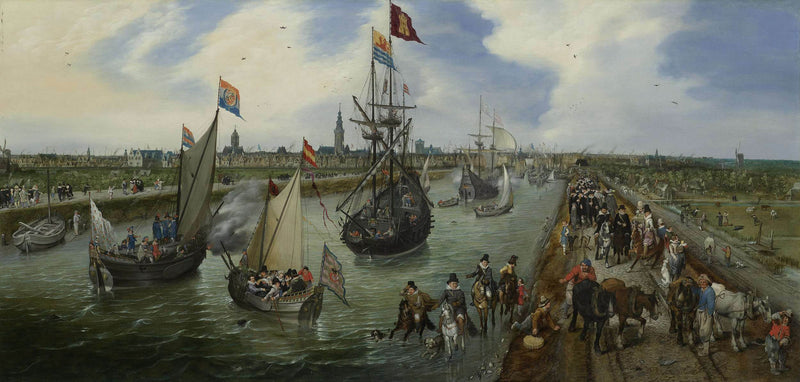 adriaen-pietersz-van-de-venne-1615-the-departure-of-a-dignitary-from-middelburg-art-print-fine-art-reproduction-wall-art-id-ac7mu32nk