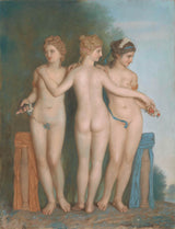 Jean-Etienne-Liotard-1737-The-Three-Graces-to-the-Ancient-Roman-Image-Art-Print-Fine-Art-Reproducción-Wall-Art-ID-ac7ru5241