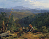 Фердинанд-Георг-waldmuller-1855-Виена-гори на ландшафтно с-замък Wildegg-арт-печат-фино арт-репродукция стена-арт-ID-ac8hp4vcw