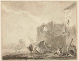 onbekend-1600-Italiaanse-landskap-met-ruïnes-twee-mense-kunsdruk-fynkuns-reproduksie-muurkuns-id-aca3odb9x