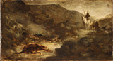 榮譽-杜米埃-1864-唐吉訶德和死騾-藝術印刷品-精美藝術-複製品-牆藝術-id-acajxfd50