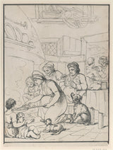 亨利·默克-1799-小屋与炉边艺术印刷精美艺术复制品墙艺术 id acbgqmwvu