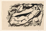 leo-gestel-1891-skapa-en-vinjett-kvinna-och-två-hästar-konsttryck-fin-konst-reproduktion-väggkonst-id-acbh9qwwb