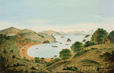 thomas-gardiner-1856-Kororareka-beach-bay-of-øyene-new-zealand-art-print-fine-art-gjengivelse-vegg-art-id-acbz94z4o