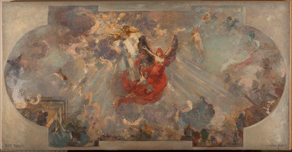 alfred-philippe-roll-1913-sketch-for-the-south-gallery-of-the-petit-palais-apotheosis-central-ceiling-art-print-fine-art-reproduction-wall-art