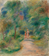 皮埃爾·奧古斯特·雷諾阿-1906-兩個人物-是-路徑-路徑中的兩個人物-藝術印刷品-精美藝術-複製品-牆藝術-id-aceb3hvz2