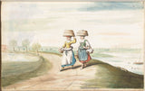 gesina-ter-borch-1654-duas-mulheres-camponesas-caminhando-em-uma-paisagem-impressão-de-arte-reprodução-de-belas-artes-arte-de-parede-id-acediecfp