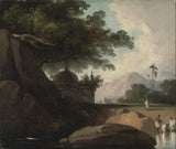 george-chinnery-1815-paisagem-indiana-com-templo-arte-impressão-reprodução-de-belas-artes-arte-de-parede-id-acf636hpv
