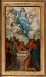 埃米尔·简·巴蒂斯特·菲利普·本1869年素描为圣叙尔夫教堂的原始艺术的假设打印精美的艺术复制品墙上的艺术