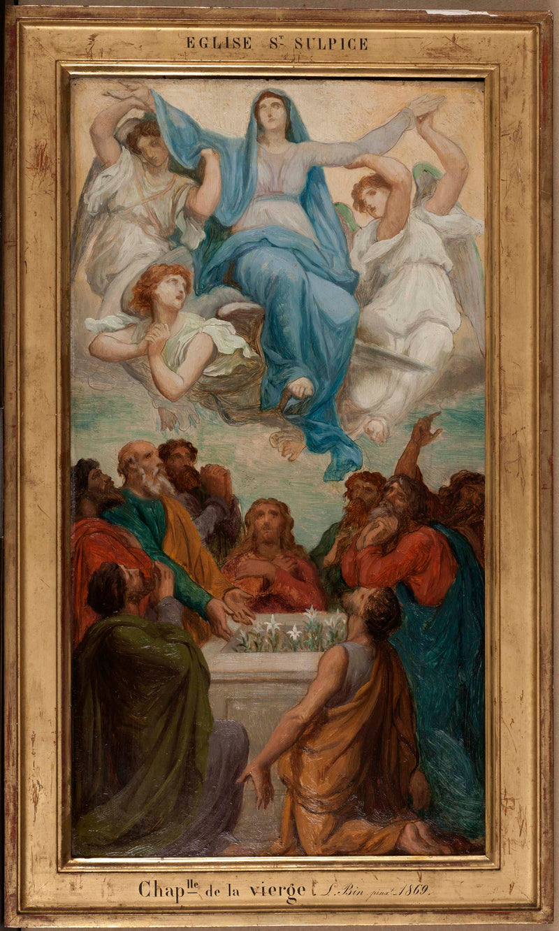 emile-jean-baptiste-philippe-bin-1869-sketch-for-the-church-of-saint-sulpice-the-assumption-of-the-virgin-art-print-fine-art-reproduction-wall-art