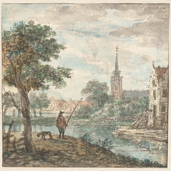 unknown-1700-view-of-a-city-with-a-fisherman-in-the-foreground-art-print-fine-art-reproduction-wall-art-id-acicd8w2w