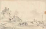andreas-schelfhout-1797-зімовы-пейзаж-з-некалькімі-людзьмі-на-лёдзе-art-print-fine-art-reproduction-wall-art-id-acjmb81mx