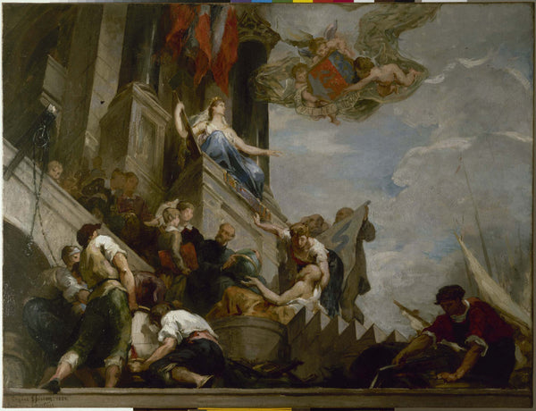 eugene-romain-thirion-1880-sketch-for-the-town-hall-of-the-12th-the-12th-district-industries-instruction-and-public-assistance-ceiling-of-the-staircase-art-print-fine-art-reproduction-wall-art