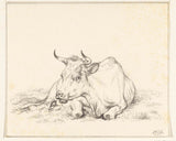jean-bernard-1826-mucca-sdraiata-dal-fronte-stampa-artistica-riproduzione-fine-art-wall-art-id-aclqe685v