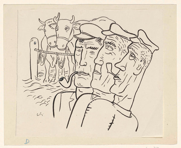 leo-gestel-1891-three-farmers-two-cows-in-the-background-art-print-fine-art-reproduction-wall-art-id-acm0718v2