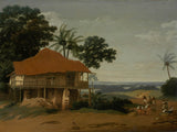 frans-post-1655-נוף ברזילאי-עם-פועלים-בית-אמנות-הדפס-אמנות-רפרודוקציה-קיר-אמנות-id-acmq4yk30