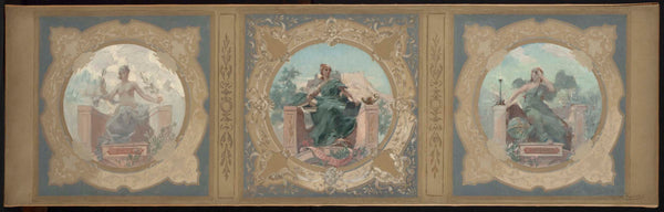 henry-jean-louis-boureau-1890-sketch-for-lobau-gallery-of-the-city-hall-of-paris-peace-literature-science-art-print-fine-art-reproduction-wall-art