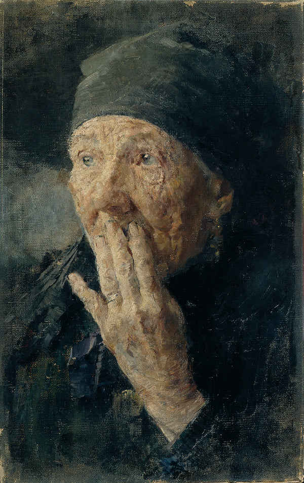 karoline-kubin-head-of-an-old-woman-with-hand-on-mouth-art-print-fine-art-reproduction-wall-art-id-acmzy25f6