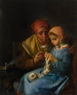 Жан-Франсуа-Мілет-1869-Урок-в'язання-художнь-друк