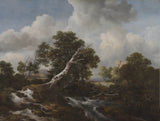 jacob-van-ruisdael-1670-低瀑佈在樹木繁茂的景觀與死山毛櫸樹藝術印刷品美術複製品牆藝術 id-acnfarx70