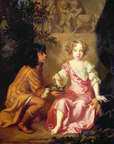 皮特·李·莱里爵士1679年夏洛特·菲茨罗伊的肖像艺术打印精细艺术再现墙艺术id-acp0xmg23