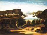托馬斯-錢伯斯-1850-喬治湖和考德威爾村藝術印刷品美術複製品牆藝術 id-acrydemc7