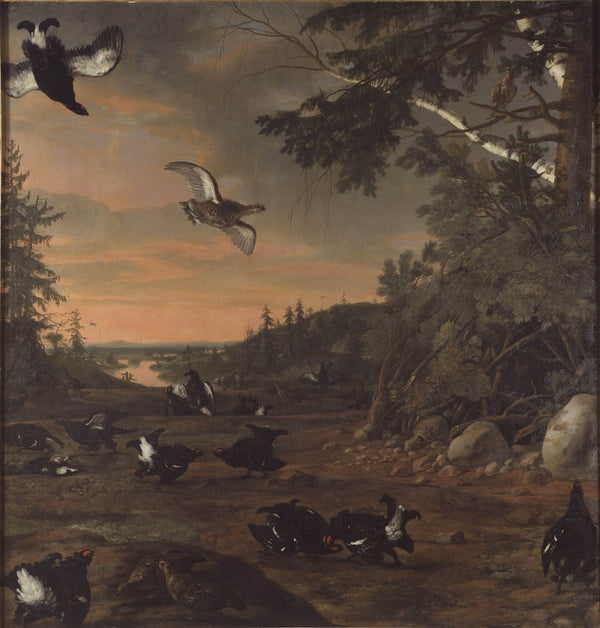 david-klocker-ehrenstrahl-1675-black-cocks-at-ground-art-print-fine-art-reproduction-wall-art-id-acsiyvgdw