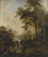 elias-martin-1768-风景与瀑布和牛艺术印刷艺术复制墙艺术 id-act0x8m52