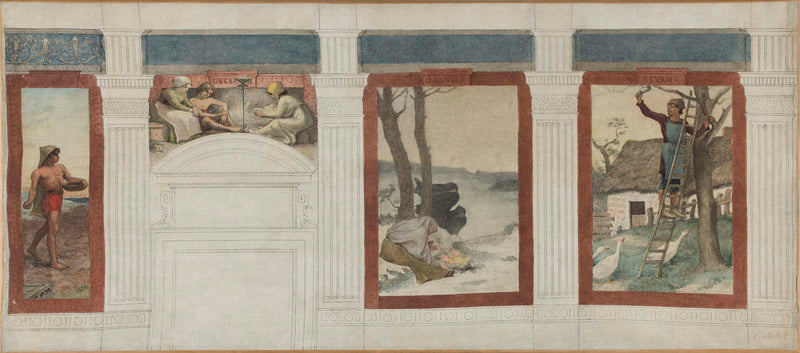 paul-milliet-1884-sketch-for-the-4th-borough-hall-november-december-january-february-art-print-fine-art-reproduction-wall-art