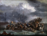约翰内斯·林格尔巴赫（Johannes-Lingelbach）1674年，基督徒与土耳其人之间的海上战斗使艺术印刷精美的艺术复制品墙壁艺术ID-acttw0uqn
