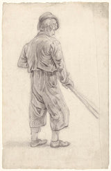 unknown-1700-standing-man-with-stick-in-hand-seen-from-the-back-art-print-fine-art-reproduction-wall-art-id-acu83io6y