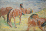 弗朗茨·马克1910年放牧马匹-我-艺术印刷精美的艺术复制品-艺术墙