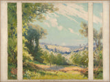 유진-부르주아-1901-웅대한 계단 스케치-시청-바그뉴-풍경-예술-인쇄-미술-복제-벽-예술