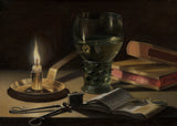 pieter-claesz-1627静物与点燃的蜡烛艺术打印精细艺术再现墙艺术id-acyikk1w0