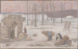 皮埃爾·塞西爾·皮維斯·德沙瓦訥 1889 年巴黎市政廳的冬季素描藝術印刷品美術複製品牆壁藝術
