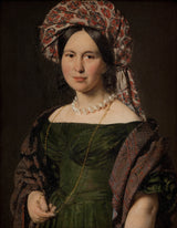 克里斯蒂安·阿尔布雷希特·詹森1844年-凯瑟琳-詹森-洛伦岑-艺术家的妻子带着头巾艺术版画精美的艺术复制品-墙-艺术-id-ad3ue2wtp