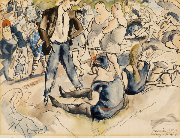 jules-pascin-1917-figures-on-beach-coney-island-art-print-fine-art-reproduction-wall-art-id-ad3w080a7